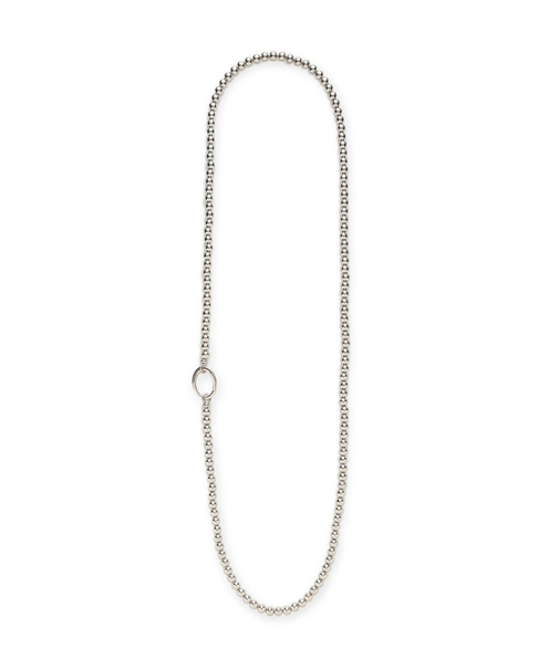 メタルリングパールロングネックレス