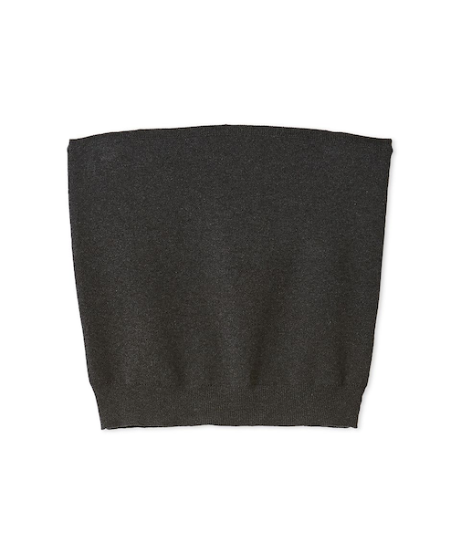 コットンブレンドニットチューブトップ