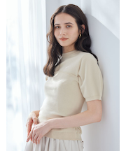 コットンブレンドニットチューブトップ