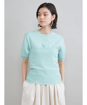 コットンブレンドニットチューブトップ