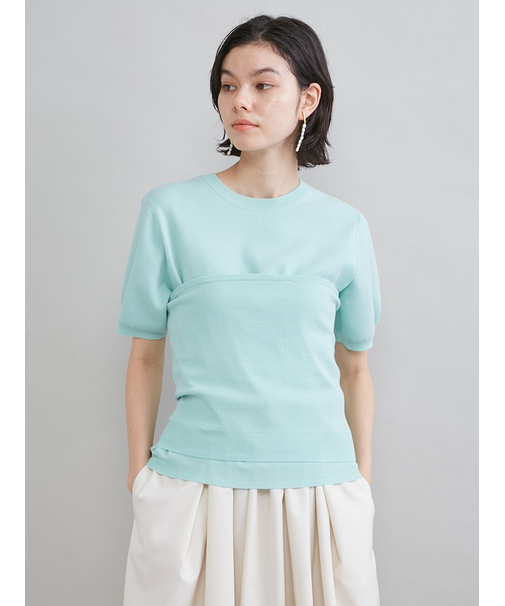 コットンブレンドニットチューブトップ