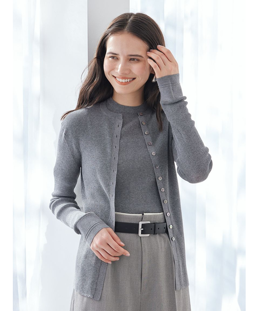 UVケアシアーリブニットカーディガン