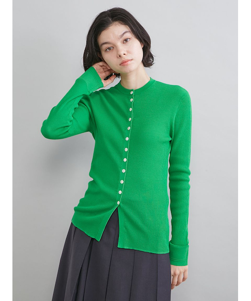 UVケアシアーリブニットカーディガン