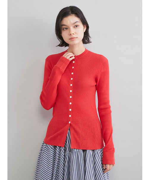 UVケアシアーリブニットカーディガン