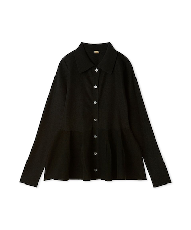 アンサンブルペプラムシアーポロニットカーディガン