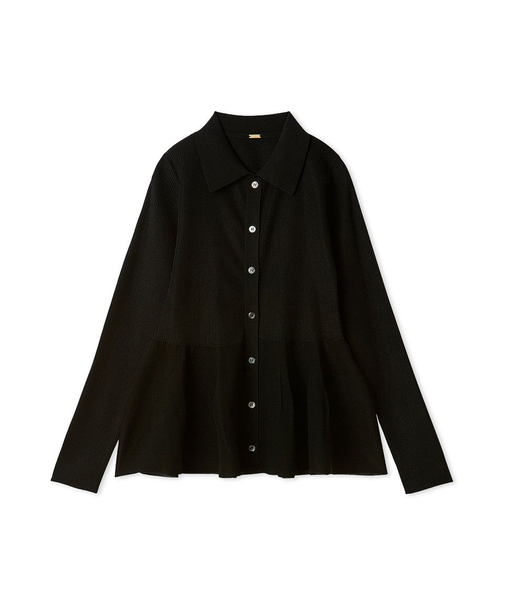 アンサンブルペプラムシアーポロニットカーディガン