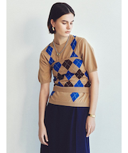 アーガイルニットチューブトップ