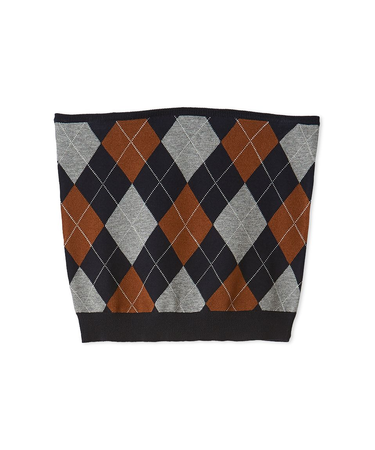 アーガイルニットチューブトップ