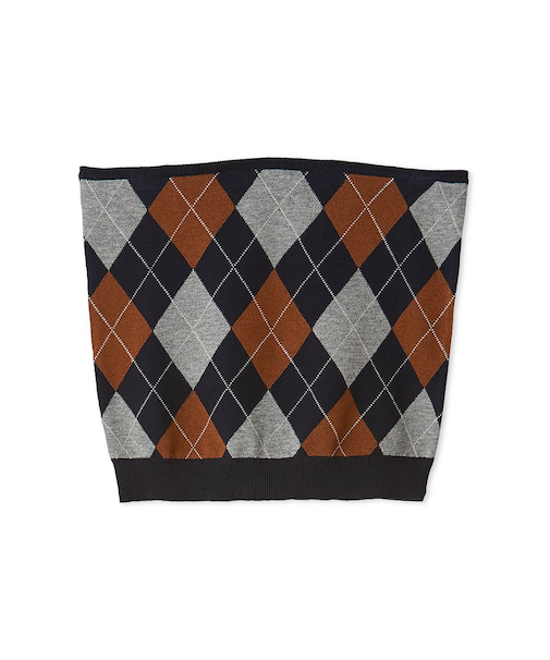 アーガイルニットチューブトップ