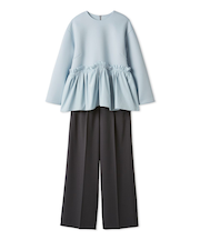 ペプラムブラウス×ワンタックパンツ　ＳＥＴＵＰ