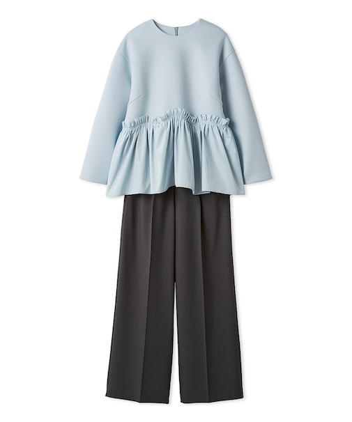 ペプラムブラウス×ワンタックパンツ　ＳＥＴＵＰ