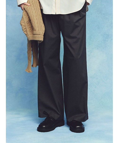 ２タックウエストゴムワイドイージーパンツ