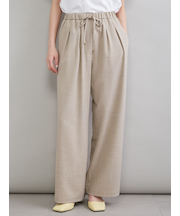 ２タックウエストゴムワイドイージーパンツ