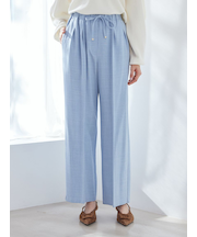 ２タックウエストゴムワイドイージーパンツ