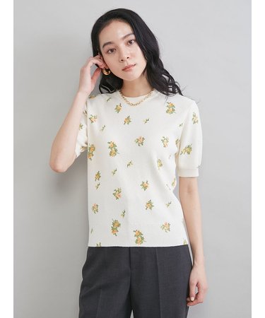 フラワープリントアンサンブルプルオーバー