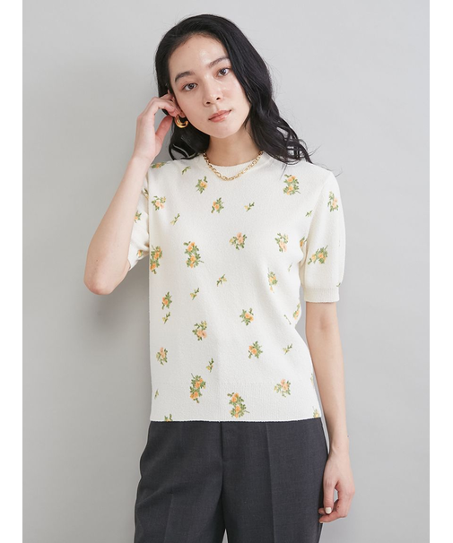 フラワープリントアンサンブルプルオーバー