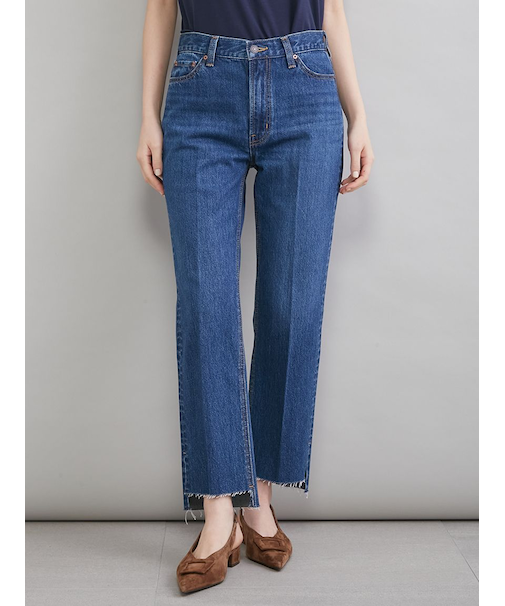 【MILA PANTS】裾段差テーパードデニムパンツ