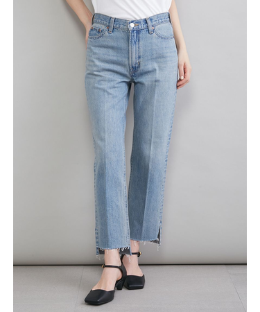 【MILA PANTS】裾段差テーパードデニムパンツ