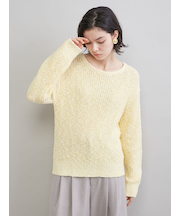 ボートネック片畔ニット