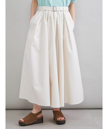 ウエストゴムタックフレアスカート