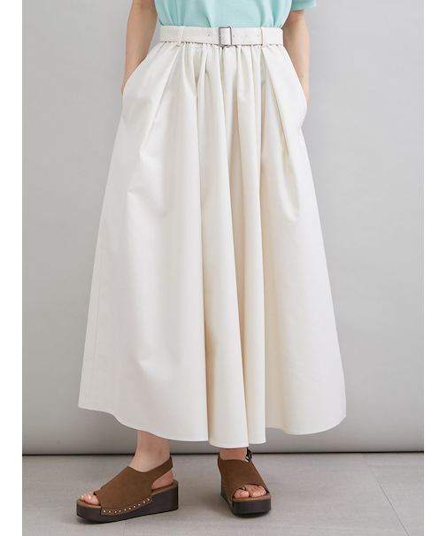 ウエストゴムタックフレアスカート