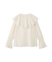 ラッフルカラーシアーブラウス