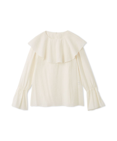 ラッフルカラーシアーブラウス