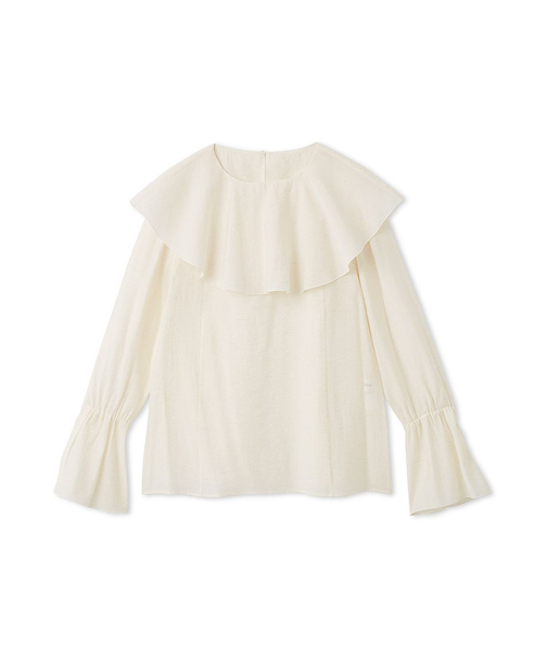 ラッフルカラーシアーブラウス
