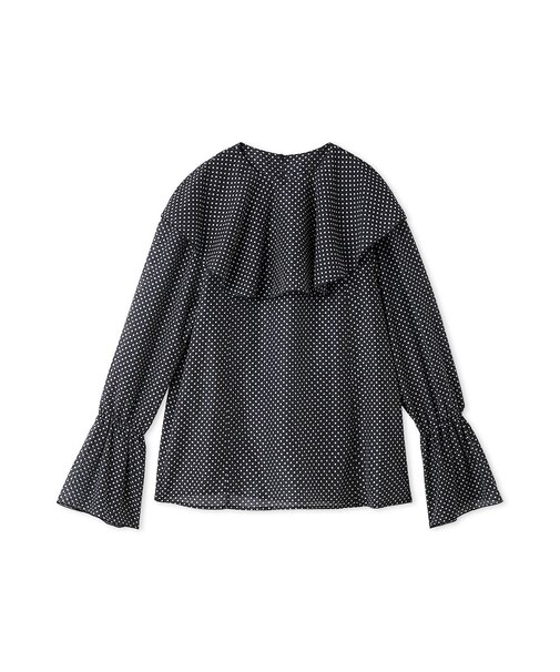 ラッフルカラーシアーブラウス