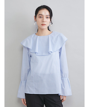 ラッフルカラーシアーブラウス