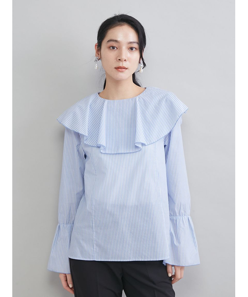ラッフルカラーシアーブラウス