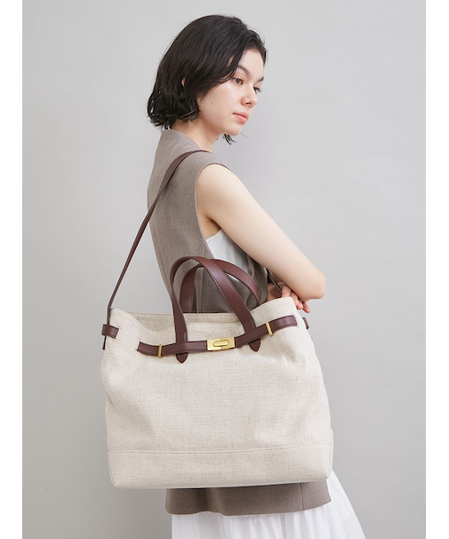 ベルト付きキャンバストートバッグ