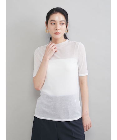 ウールテンセルハーフスリーブシアーＴ