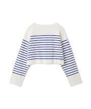 ボートネック短丈パネルボーダー