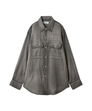 シアーデニムフラップシャツ