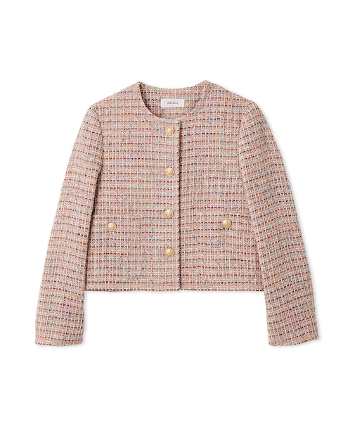 クロップド金釦コンパクトツイードジャケット
