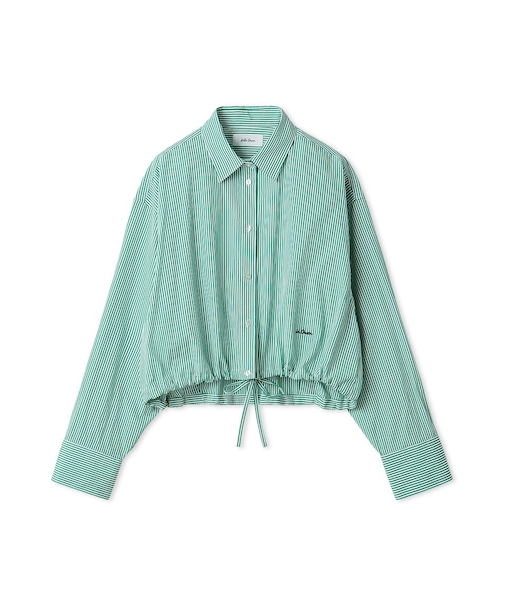 ストライプドロストショートシャツ