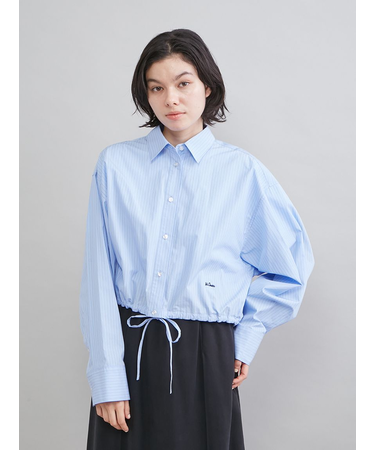 ストライプドロストショートシャツ