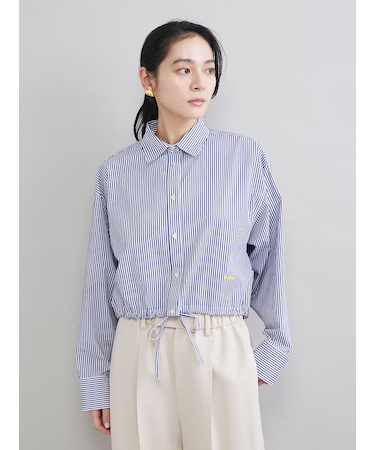 ストライプドロストショートシャツ
