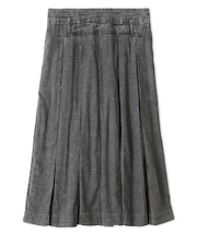 シアーデニムタックプリーツスカート