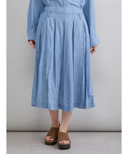 シアーデニムタックプリーツスカート