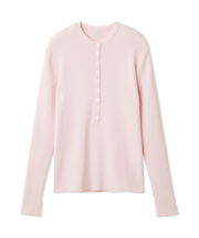 刺繍スカラヘンリーネックニット