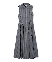 スリーブレスマキシ丈シャツワンピース