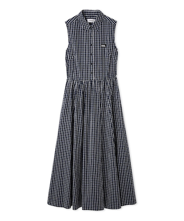 スリーブレスマキシ丈シャツワンピース