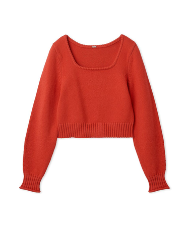 スクエアネックニット