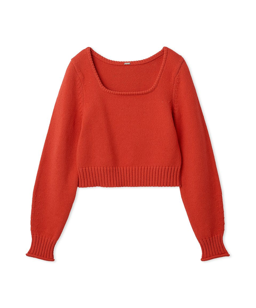 スクエアネックニット