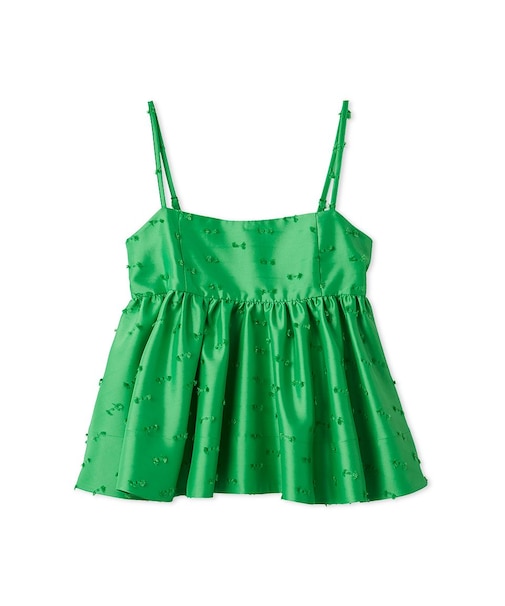 ジャガードペプラムキャミトップス