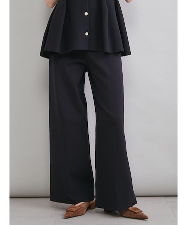 センタープレス風ニットパンツ