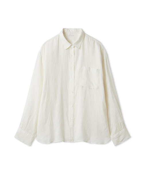 ポケット付きフレンチリネンシャツ