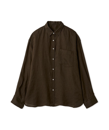 ポケット付きフレンチリネンシャツ